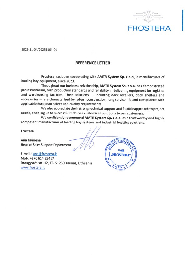 Referencje UAB Frostera